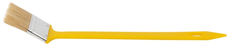 Кисть радиаторная, натуральная светлая щетина, желтая пластиковая ручка  2