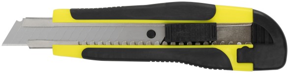 Нож технический 18 мм усиленный прорезиненный, лезвие 15 сегментов