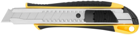 Нож технический 18 мм усиленный прорезиненный, 2-х сторонняя автофиксация