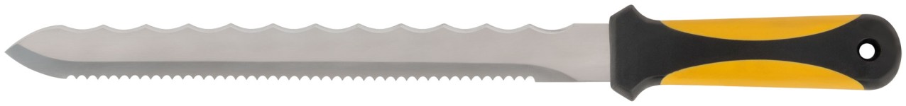 Нож для резки теплоизоляционных плит, двустороннее лезвие 280х27 мм, нерж.сталь, прорезиненная ручка