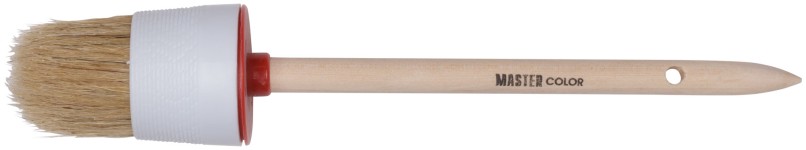Круглая кисть, натур. щетина, 55% топс, деревянная ручка, Ø45 мм