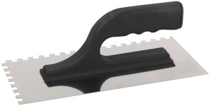 Кельма зубчатая 8 x 8, нержавеющая сталь, 270 x 130 мм, пластиковая ручка