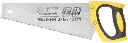 Ножовка по ламинату, мелкий каленый зуб 12 ТPI (шаг 2 мм), заточка, пласт.прорезиненная ручка 300 мм