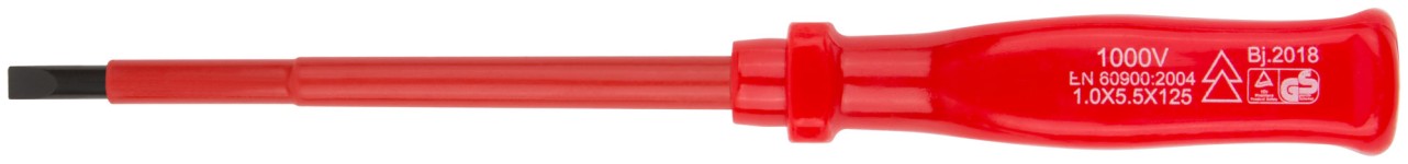 Отвертка изолированная 1000 В, CrV сталь, пластиковая ручка  5х125 мм SL