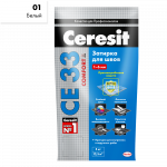 Затирка цементная Ceresit CE33 Комфорт 01 Белая 5 кг