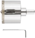 Коронка кольцевая по керамограниту, камню и кафелю алмазная с центровочным сверлом 50х67 мм