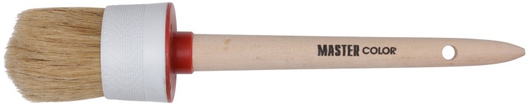 Круглая кисть, натур. щетина, 55% топс, деревянная ручка, Ø55 мм