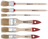 Набор из 6 кистей с деревянными ручками: флейц. кисть 20 мм, 25 мм, 35 мм (55% топс), круглая кисть Ø20 мм, Ø25 мм, кисть художественная для подкраски