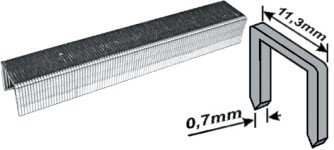 Скобы для степлера закаленные 11,3 мм х 0,7 мм, (узкие тип 53) 10 мм, 1000 шт.