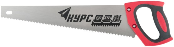 Ножовка по дереву универсальная, шаг 4,5 мм, пластиковая прорезиненная ручка 400 мм