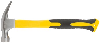 Молоток-гвоздодер, фиброглассовая усиленная ручка, антивибрационные накладки, Профи 29 мм, 450 гр.