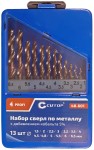 Набор сверл по металлу с кобальтом 5% в металлической коробке, 1,5-6,5 мм (через 0,5 мм + 3,2 мм, 4,8 мм), 13 шт., Cutop Profi