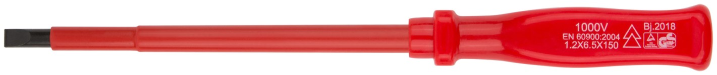 Отвертка изолированная 1000 В, CrV сталь, пластиковая ручка 6,5х150 мм SL