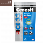 Затирка цементная Ceresit CE33 Комфорт 58 Темно-коричневая 5 кг