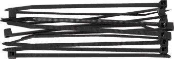 Ремешок-хомут нейлоновый черный Профи JSS, 100 шт. 200х4,6 мм