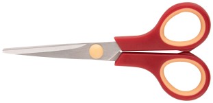 Ножницы бытовые нержавеющие, прорезиненные ручки, толщина лезвия 1,4 мм, 135 мм