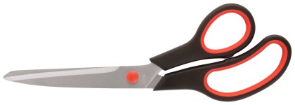 Ножницы бытовые нержавеющие, прорезиненные ручки, толщина лезвия 2,0 мм, 250 мм