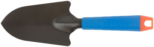 Совок посадочный широкий, синяя пластиковая ручка 280 мм