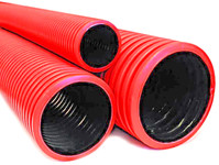 Труба защитная двустенная красная/черная ПНД/ПВД, d =90 мм бух